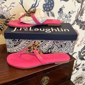 J.McLaughlin 8.5 Lucy Flip Flop. Pink with tortoise shell feature.